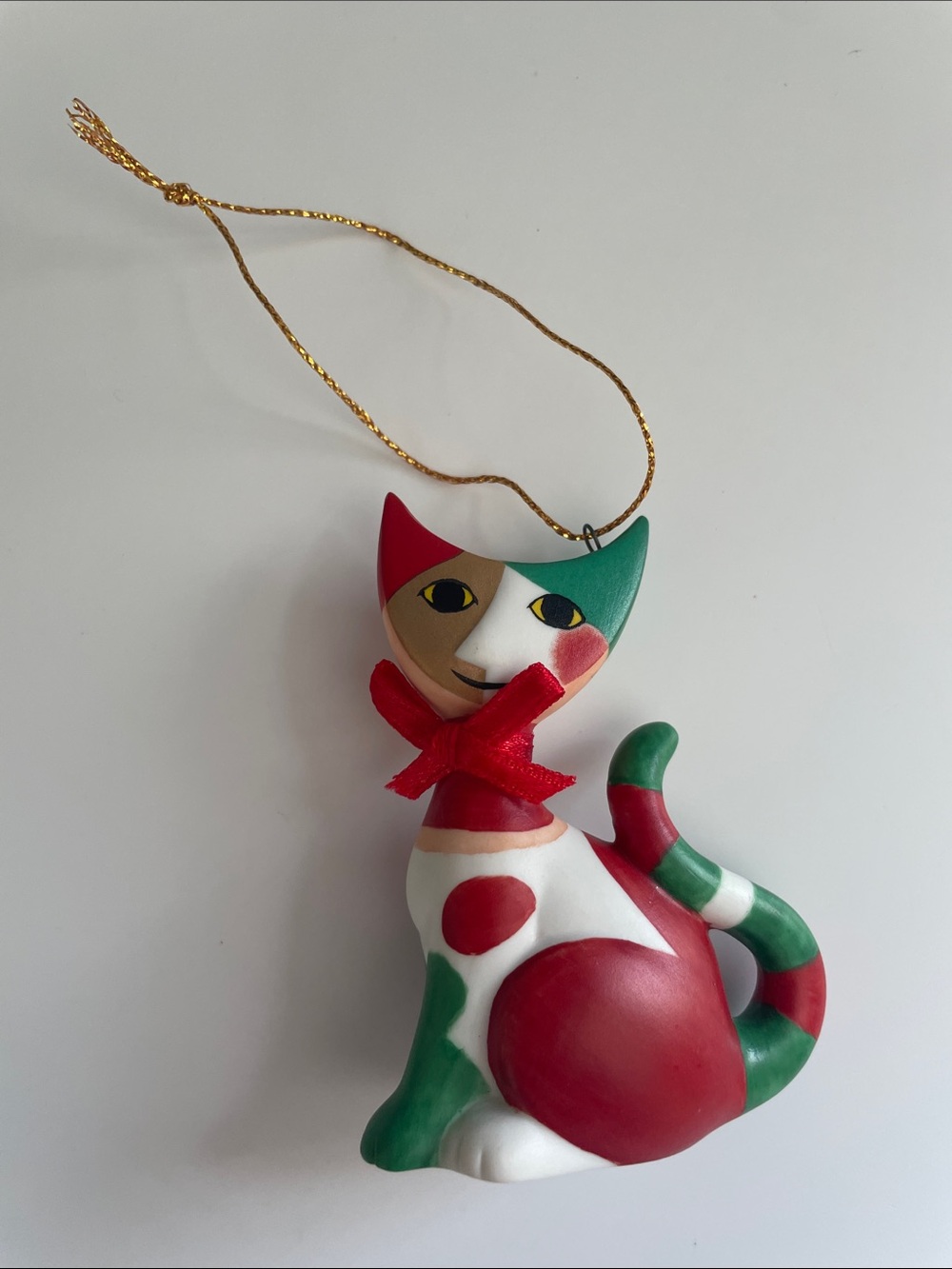 Vintage Goebel Porcelain “Guiseppi” Cat Ornament signed R. (Rosina) Wachtmeister